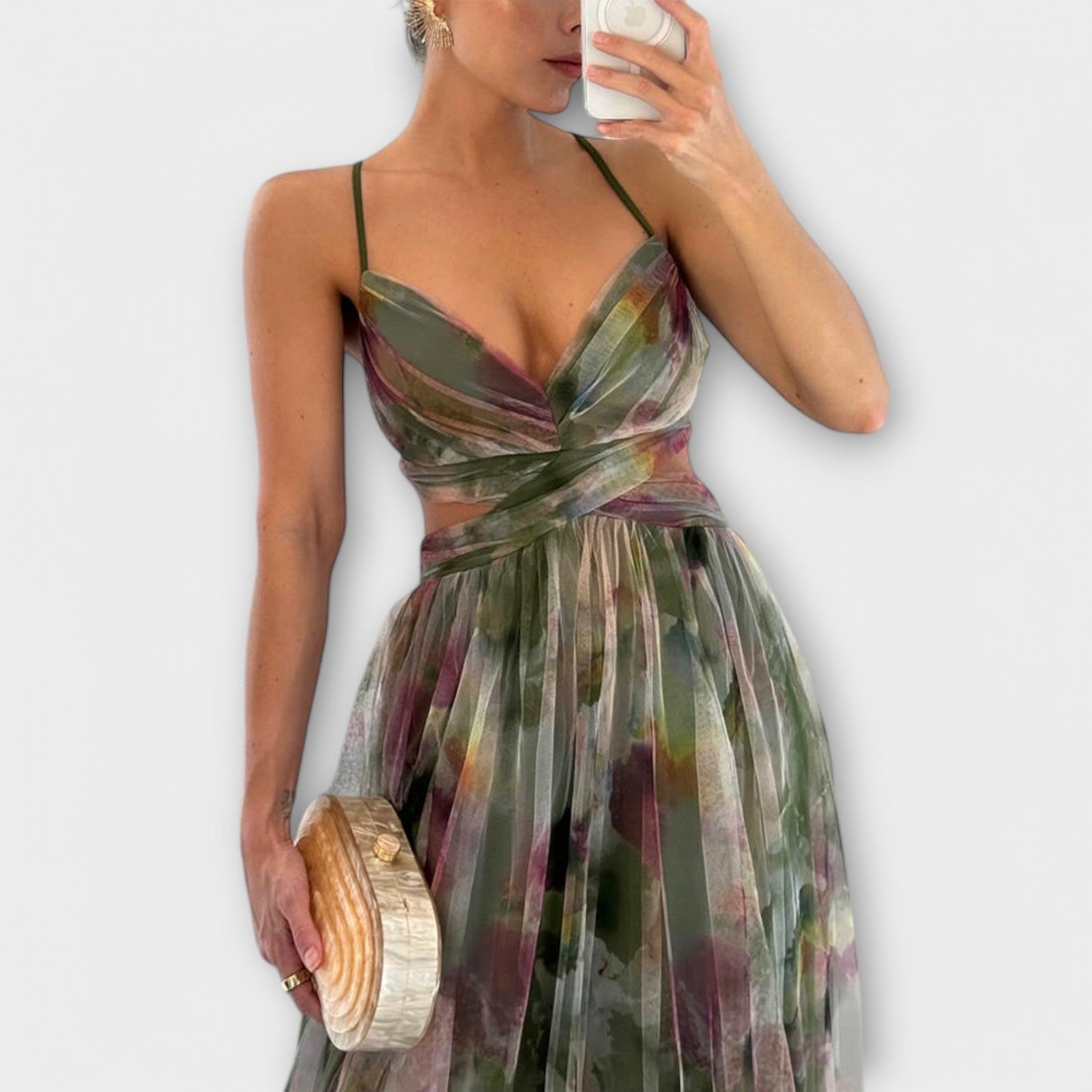 Annai | Mesh Maxikleed - Elegant en Figuuraccentuerend