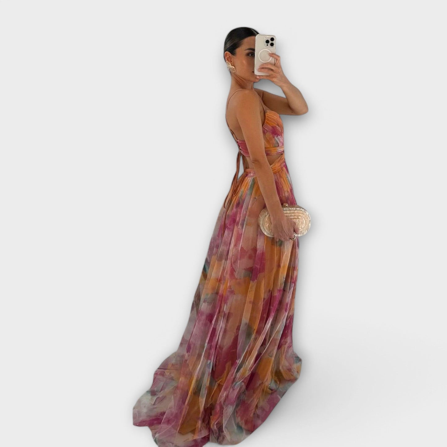Annai | Mesh Maxikleed - Elegant en Figuuraccentuerend