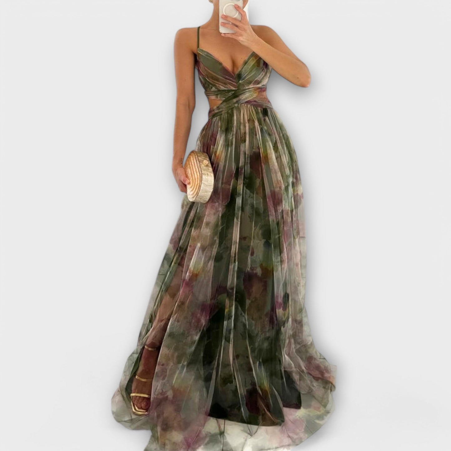 Annai | Mesh Maxikleed - Elegant en Figuuraccentuerend